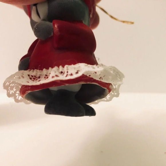 Vtg Soft N Snoozy Chimers  Mouse Bisque Porcelain Bell Ornament Taiwan - Picture 12 of 16